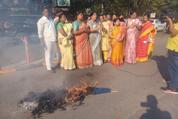 Effigy of RGV burnt